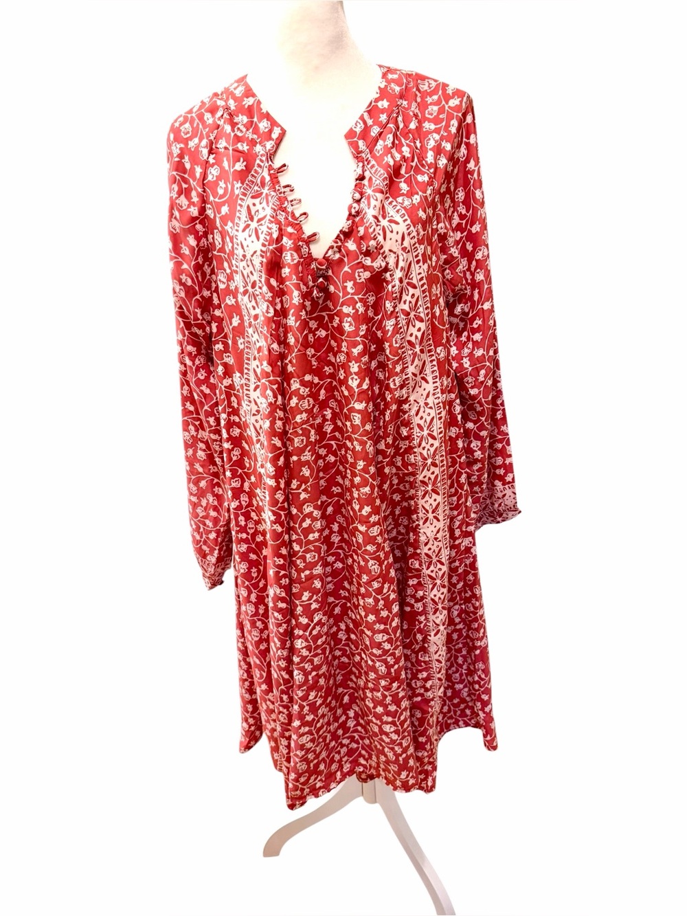 Natalie Martin Fiore Short Silk Dress. POMEGRANATE CRANBERRY. Size L. NWT